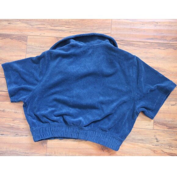 Carbon38 Micro Terry Cropped Top Daylight Navy -S - Picture 2 of 10